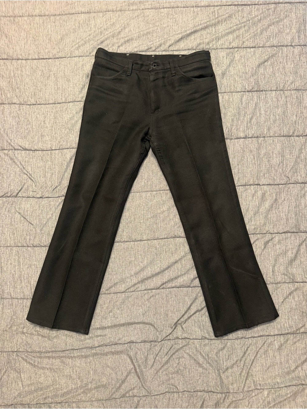 Men's Black Bootcut Jeans with Center Crease